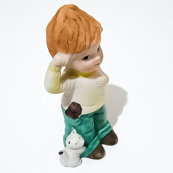 1962 Vintage DAVAR Hand-Painted Porcelain Boy Figurine with Dog – Rare Collectible! - Image 2