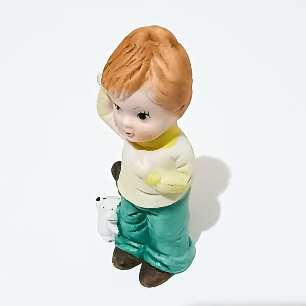 1962 Vintage DAVAR Hand-Painted Porcelain Boy Figurine with Dog – Rare Collectible! - Image 3
