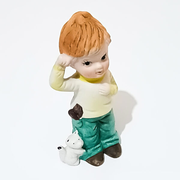 1962 Vintage DAVAR Hand-Painted Porcelain Boy Figurine with Dog – Rare Collectible! - Image 9