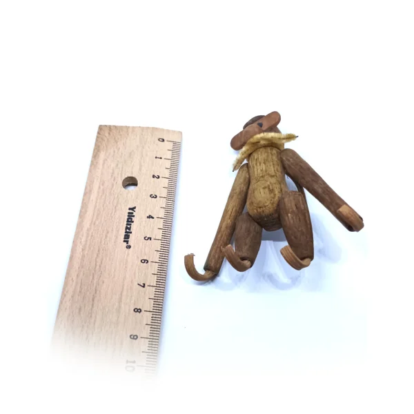 Mid-Century Modern Teak Wooden Monkey – Articulated Figurine in Kay Bojesen Style - Image 5