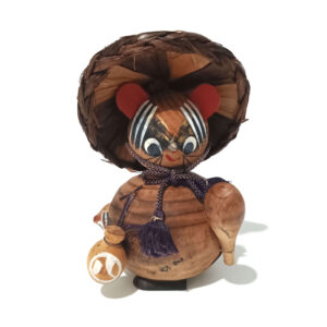 Vintage 1960s Handcrafted Wooden Kokeshi Tanuki Doll | Japan Made | Rare Collectible Figurine