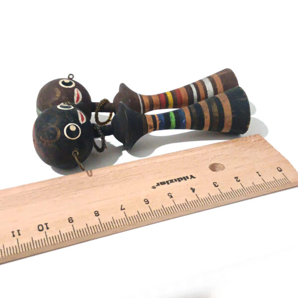 Vintage Japanese Wooden Doll Pair – Hand-Painted Mid-Century Folk Art (10cm) - Image 7