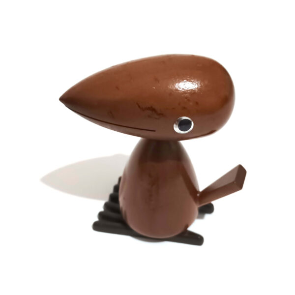 Vintage Japanese Wooden Woodpecker Figurine – 1960s SENSHUKAI Cherry Wood Decor - Image 3