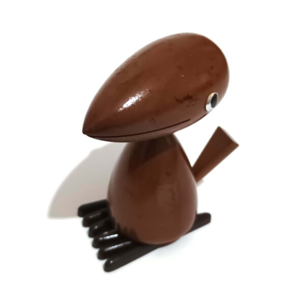 Vintage Japanese Wooden Woodpecker Figurine – 1960s SENSHUKAI Cherry Wood Decor - Image 10