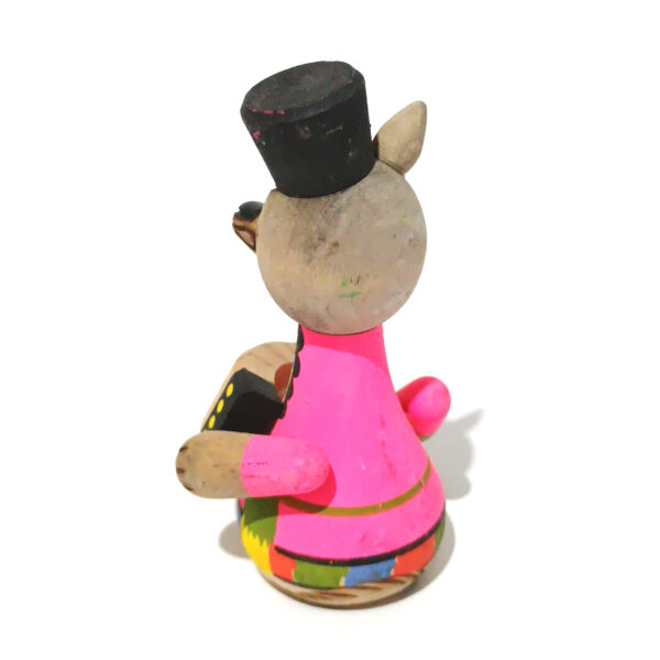 Vintage Russian Beriozka Wooden Wolf Toy Playing Accordion – Hand-Painted Folk Art Doll (9 cm) - Image 6