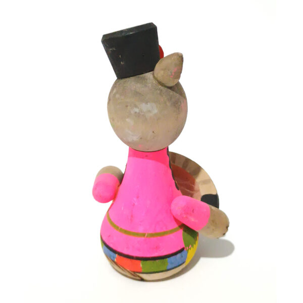 Vintage Russian Beriozka Wooden Wolf Toy Playing Accordion – Hand-Painted Folk Art Doll (9 cm) - Image 7