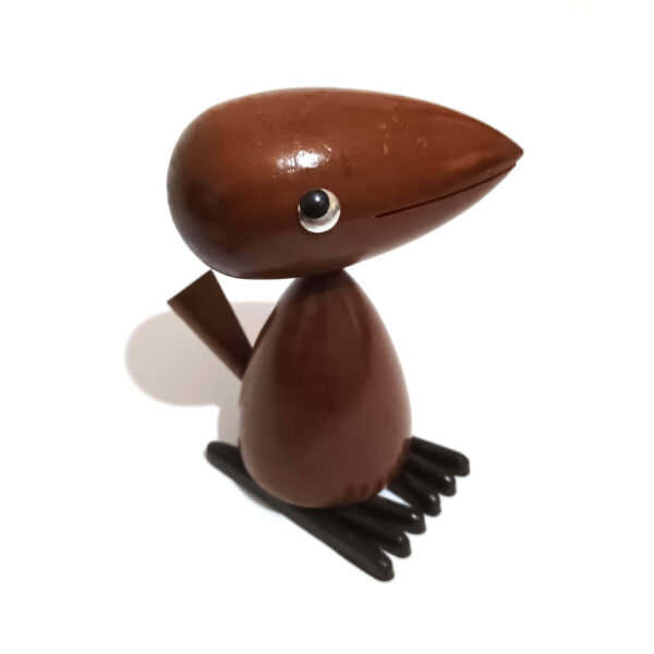 Vintage Japanese Wooden Woodpecker Figurine – 1960s SENSHUKAI Cherry Wood Decor - Image 13