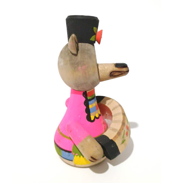 Vintage Russian Beriozka Wooden Wolf Toy Playing Accordion – Hand-Painted Folk Art Doll (9 cm) - Image 8