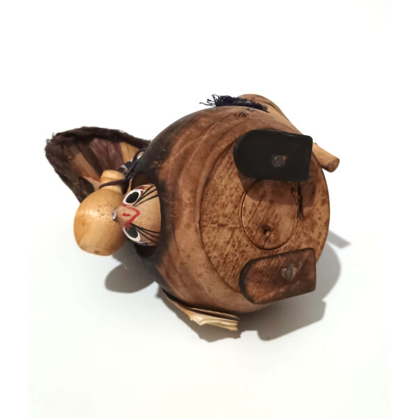 Vintage 1960s Handcrafted Wooden Kokeshi Tanuki Doll | Japan Made | Rare Collectible Figurine - Image 4