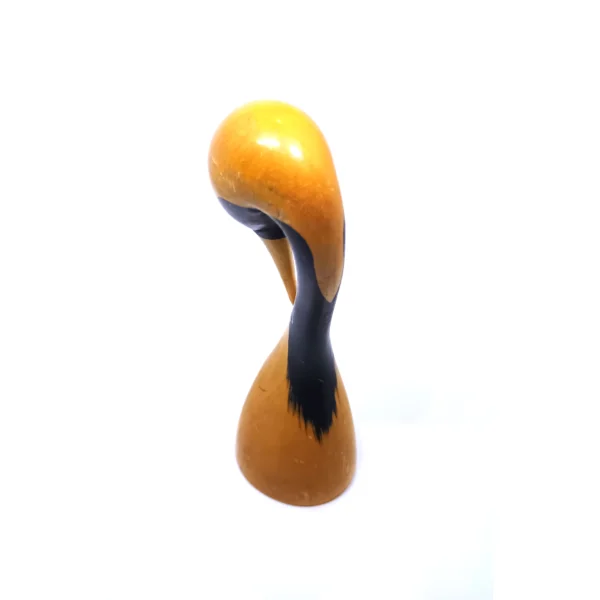 Hand-Carved Wooden Crane Figurine – Minimalist Japanese Style Bird Sculpture - Image 3