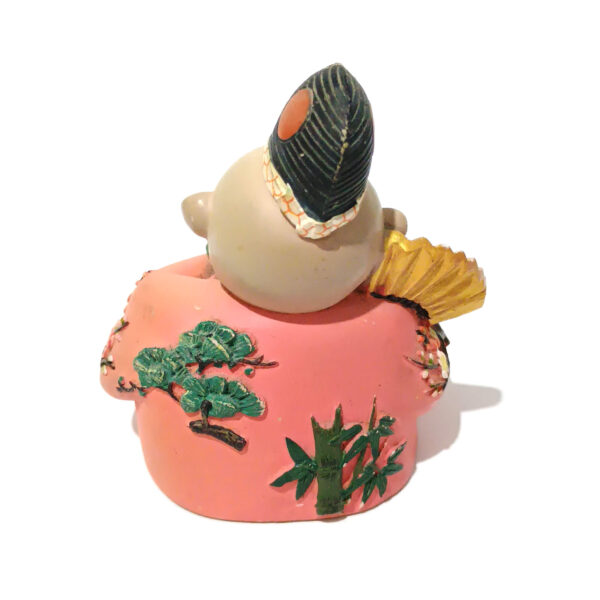 Vintage Japanese-Style Monkey Figurine – Hand-Painted Ceramic Statue in Kimono with Fan (9 cm) - Image 5