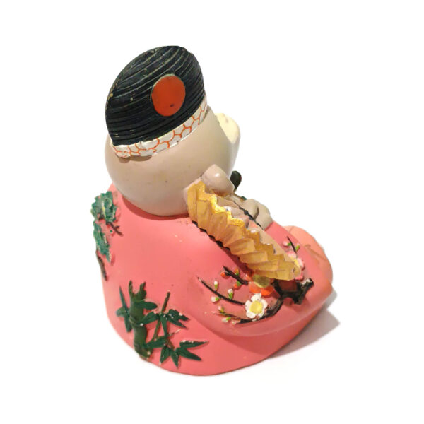 Vintage Japanese-Style Monkey Figurine – Hand-Painted Ceramic Statue in Kimono with Fan (9 cm) - Image 6