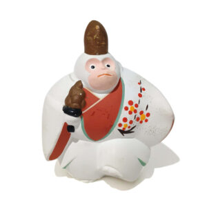 Vintage Japanese Ceramic Figurine – Hand-Painted Traditional Doll with Signature Mark | 12 cm