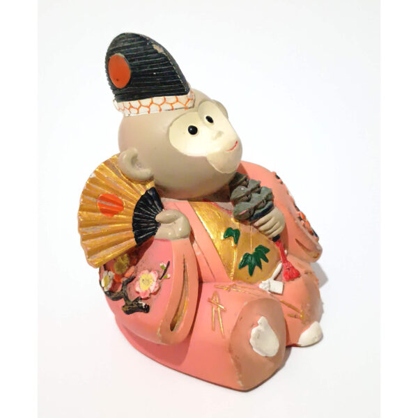 Vintage Japanese-Style Monkey Figurine – Hand-Painted Ceramic Statue in Kimono with Fan (9 cm) - Image 8