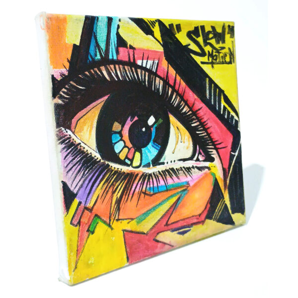 Colorful Urban Eye – Modern Pop Art Canvas Wall Art (20x20 cm) - Image 2