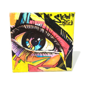 Colorful Urban Eye – Modern Pop Art Canvas Wall Art (20x20 cm)