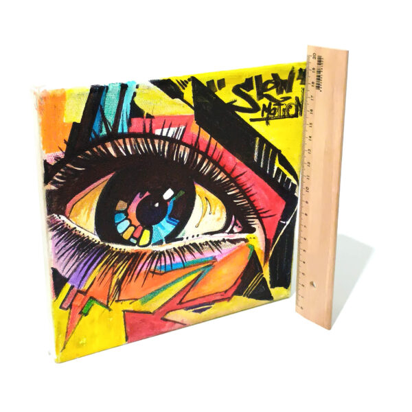 Colorful Urban Eye – Modern Pop Art Canvas Wall Art (20x20 cm) - Image 4