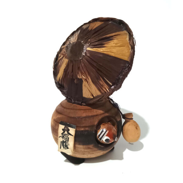 Vintage 1960s Handcrafted Wooden Kokeshi Tanuki Doll | Japan Made | Rare Collectible Figurine - Image 9