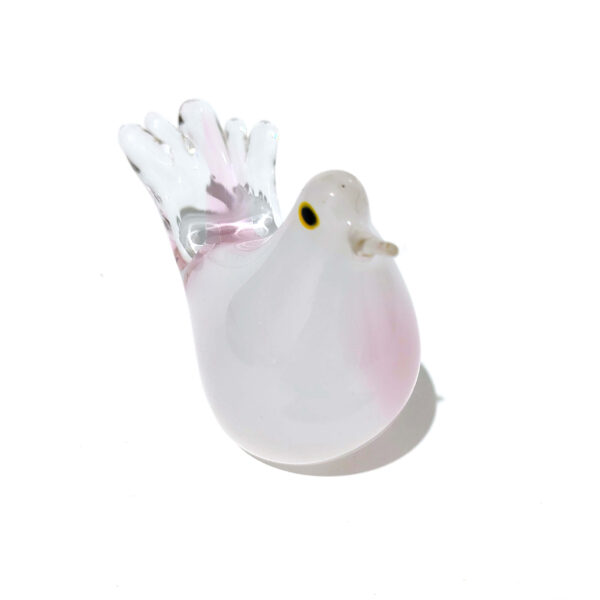 Elegant Art Glass Bird Figurine - White & Pink Dove - Collectible Home Decor Accent - Image 11