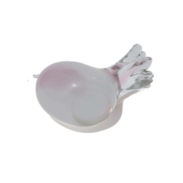 Elegant Art Glass Bird Figurine - White & Pink Dove - Collectible Home Decor Accent - Image 3