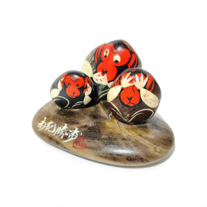 Hand-Painted "Three Wise Monkeys" Stone Sculpture – Hear No Evil, See No Evil, Speak No Evil – Feng Shui Home Decor