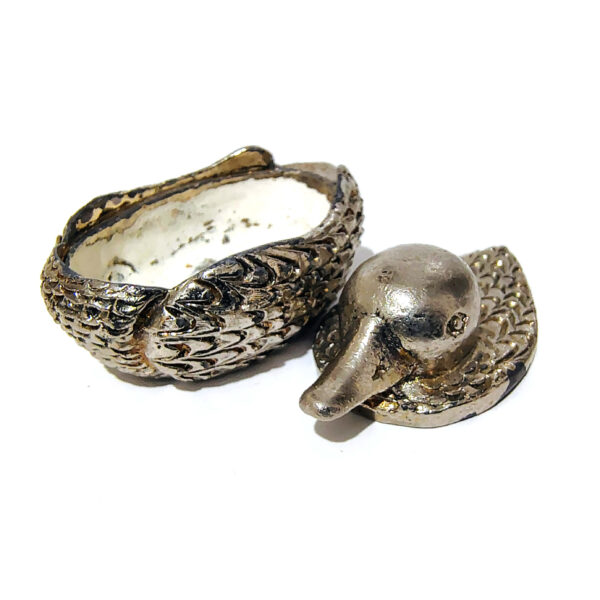 Charming Vintage Brass Duck Pillbox / Trinket Box - Detailed Figurine Container - Image 2