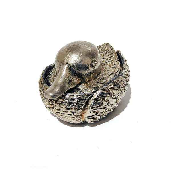 Charming Vintage Brass Duck Pillbox / Trinket Box - Detailed Figurine Container - Image 3