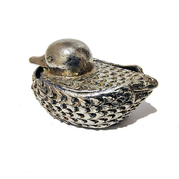 Charming Vintage Brass Duck Pillbox / Trinket Box - Detailed Figurine Container - Image 5