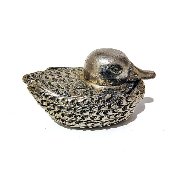 Charming Vintage Brass Duck Pillbox / Trinket Box - Detailed Figurine Container - Image 8