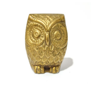 Solid Brass Owl Figurine – Handcrafted Vintage-Style Wisdom Symbol for Home or Office Decor