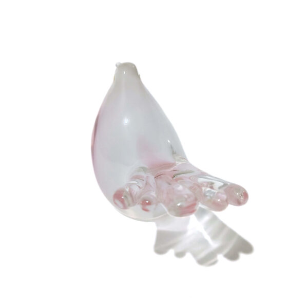 Elegant Art Glass Bird Figurine - White & Pink Dove - Collectible Home Decor Accent - Image 7