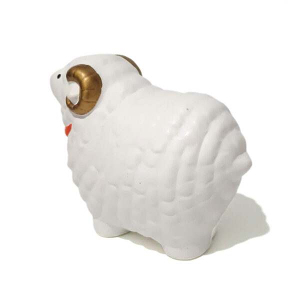 Cute White Sheep Figurine – Japanese Ceramic Ram for Zodiac or Home Decor - Image 8