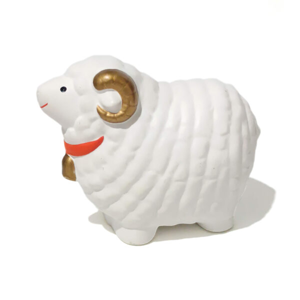 Cute White Sheep Figurine – Japanese Ceramic Ram for Zodiac or Home Decor - Image 9