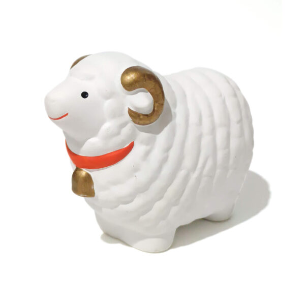 Cute White Sheep Figurine – Japanese Ceramic Ram for Zodiac or Home Decor - Image 10